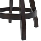 English Elm Williams 27In Swivel Counter Height Bar Stool, Vintage Black Brown Faux Leather