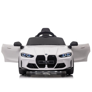 English Elm Bmw M4 Licensed Kids Ride on Car with Parental Remote Dual Motors and Led Lights White W1578P214202