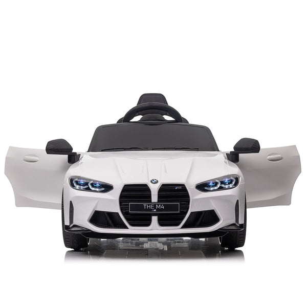 English Elm Bmw M4 Licensed Kids Ride on Car with Parental Remote Dual Motors and Led Lights White W1578P214202