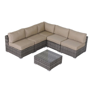 English Elm Fully Assembled 4-Piece Wicker Patio Set With Weather-Resistant Cushions For Ultimate Comfort B120S00255