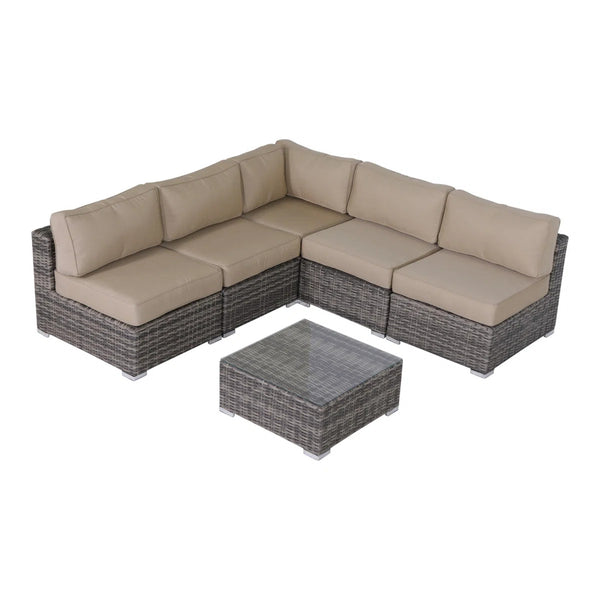 English Elm Fully Assembled 4-Piece Wicker Patio Set With Weather-Resistant Cushions For Ultimate Comfort B120S00255