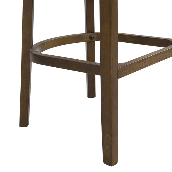 English Elm Christopher Knight Home® - Wood Upholstered Arm Bar Stools Set Of 2 - Beige & Walnut, Stylish Comfort For Modern Dining Spaces N771P265581T