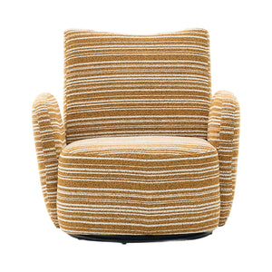 English Elm Modern Boucle 360° Swivel Leisure Chair with High‑Resilience Sponge, Supportive Curve, 550lb Capacity Mustard yellow W395P355482