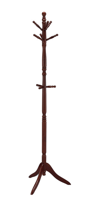 English Elm 71.5" Tall Wooden Standing Coat Rack Swivel with 9 Pegs Durable Laminate Finish for Entryway Storage Cherry B072P222469