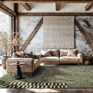 Louis de Poortere Structures Berber Inspired Area Rug Handwoven Geometric Pattern for Modern Living Spaces Oasis 7'9 x 11'2 120083