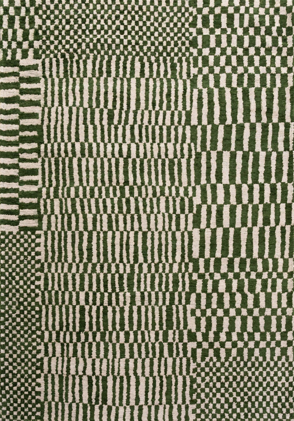 Louis De Poortere Duo Berber - Modern Artisanal Area Rug Inspired By Moroccan Weaving Techniques For Timeless Elegance Green ,Beige 100% Pet Poly (40% Rpet) 117732-louis-de-poortere