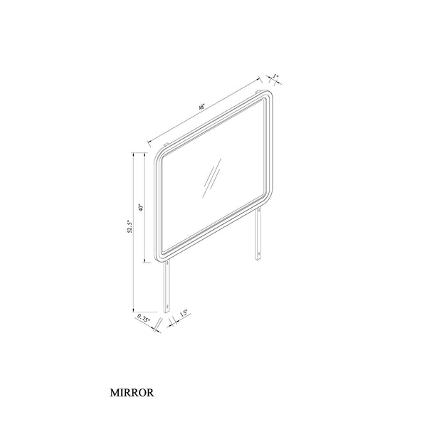 English Elm Malco Large Oak Dresser Mirror with Sleek Rounded Wood Frame, MDF Glass Construction, Modern Elegance B201P391827