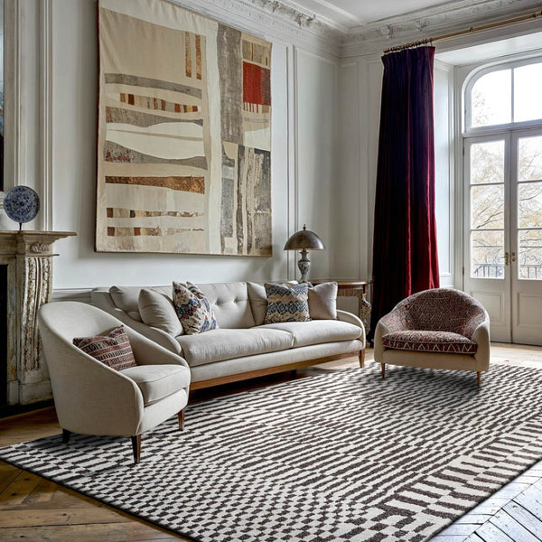 Louis de Poortere Structures Berber Inspired Area Rug Handwoven Geometric Pattern for Modern Living Spaces Caidal 5'7 x 7'9 120084