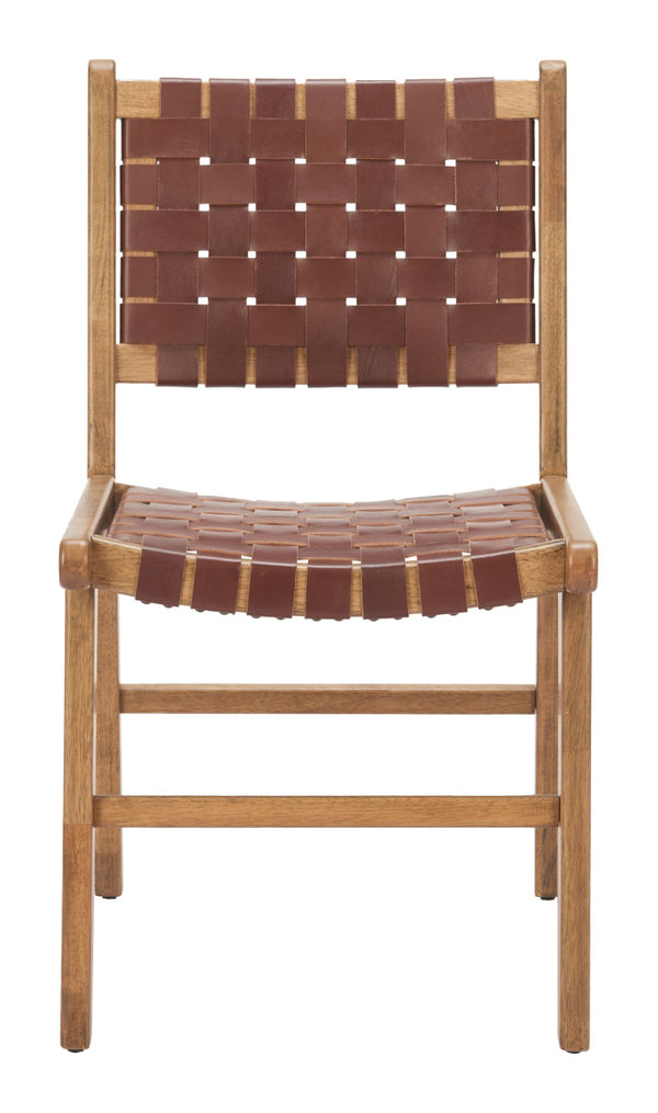 Feder Dining Chair Brown - Modern Leather Elegance with Rubberwood for Stylish Interior Enhancements