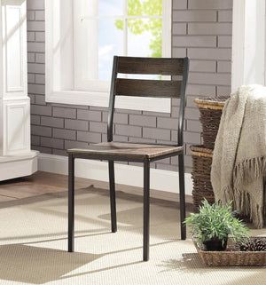 English Elm Dining Rustic Industrial 5pc Counter Height Set with Weathered Wood Seats and Sturdy Metal Frame, Casual Comfort Antique brown,Black 46 L x 30 W x 5 H B2741P320839