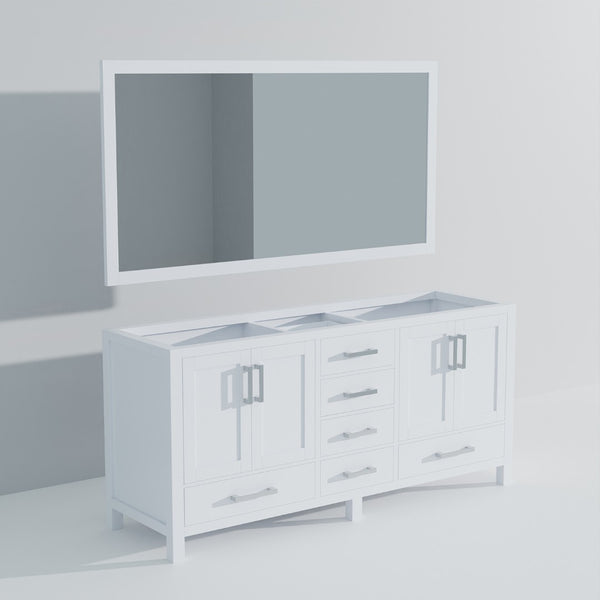 English Elm White Double Bath Vanity Set With 72" Countertop Space, Elegant Mirror & Ample Storage Solutions B2731S00518-GIGA