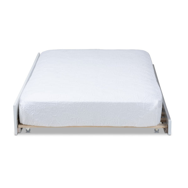 Baxton Studio Baxton Studio Mariana Twin Size Trundle Bed - Classic White Finish with Gold Pulls for Elegance Mariana-White-Trundle