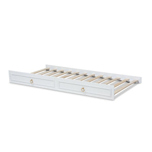 Baxton Studio Baxton Studio Mariana Twin Size Trundle Bed - Classic White Finish with Gold Pulls for Elegance Mariana-White-Trundle