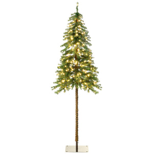 English Elm Homcom 6Ft Tall Prelit Pencil Christmas Tree With 175 Led Lights, Realistic Branches & Easy Setup W2225P249673
