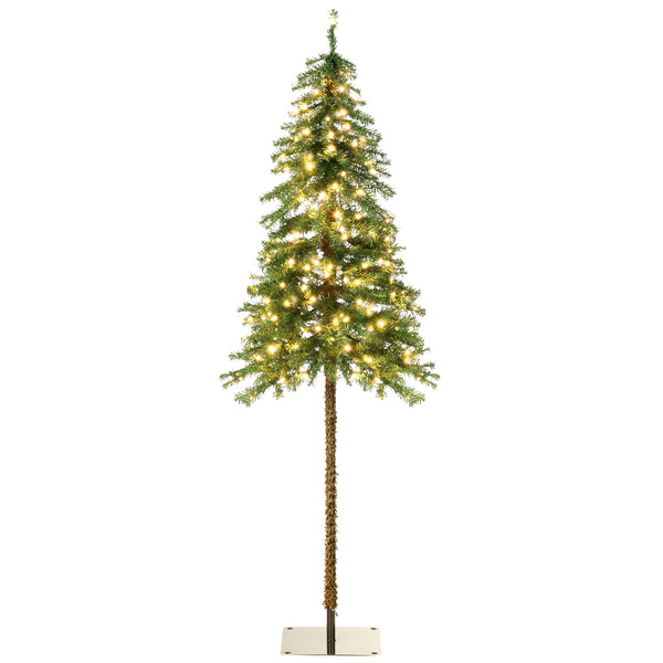 English Elm Homcom 6Ft Tall Prelit Pencil Christmas Tree With 175 Led Lights, Realistic Branches & Easy Setup W2225P249673