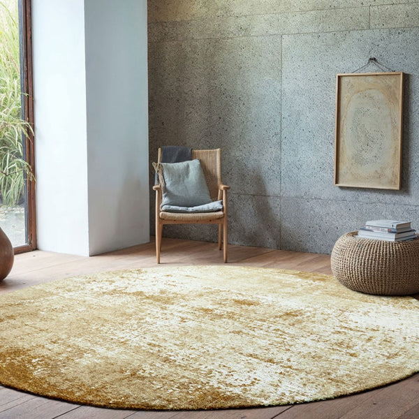 Louis de Poortere Mad Men Virgin Land Plush Abstract Area Rug for Modern Living Rooms with Layered Pile Texture Mercury 9'6 x 9'6 120127