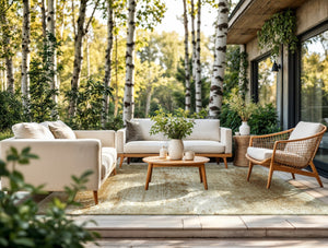 Louis De Poortere Mad Men Virgin Land - Mercury Rug: Embrace Cosmic Serenity With Eco-friendly Textures And Design Gold,Beige 100% Pet Poly (40% Rpet) 118514-louis-de-poortere