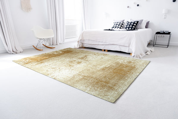 Louis De Poortere Mad Men Virgin Land - Mercury Rug: Embrace Cosmic Serenity With Eco-friendly Textures And Design Gold,Beige 100% Pet Poly (40% Rpet) 118514-louis-de-poortere
