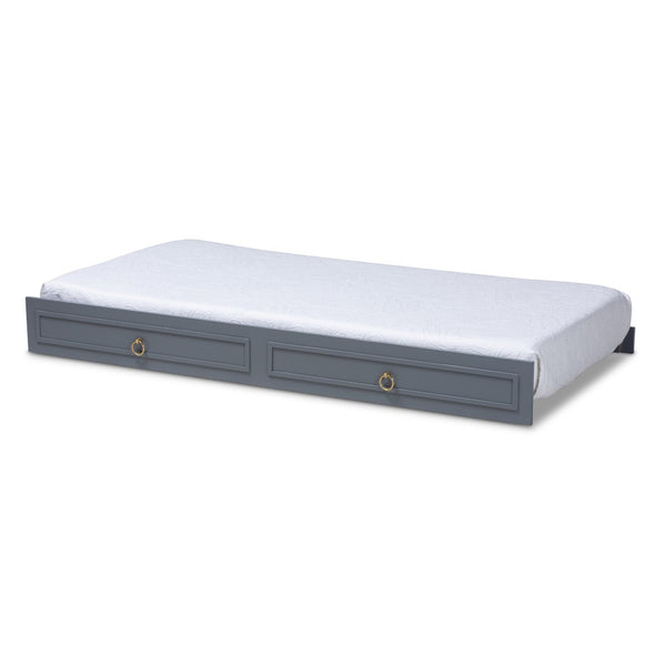 Baxton Studio Baxton Studio Mariana Stylish Grey Wood Twin Trundle Bed with Smooth Casters for Easy Use Mariana-Grey-Trundle
