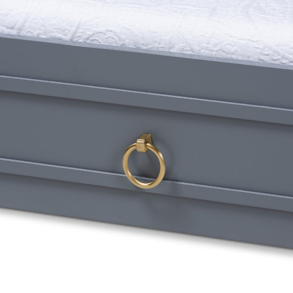 Baxton Studio Baxton Studio Mariana Stylish Grey Wood Twin Trundle Bed with Smooth Casters for Easy Use Mariana-Grey-Trundle