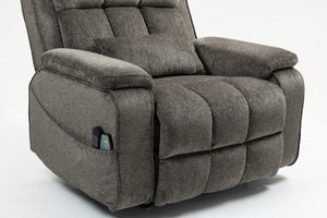 English Elm Oversized Power Lift Recliner Chair with Massage Heating and Usb Charging for Living Room Dark Grey W547S00073