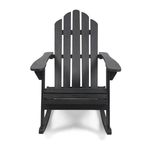 English Elm Christopher Knight Home® - HOLLYWOOD Acacia Wood Adirondack Rocking Chair with Long Rockers, Weather-Resistant, Cozy Cottage Vibe DARK GREY 38.75 L x 28 W x 9 H 62398.00DGRY