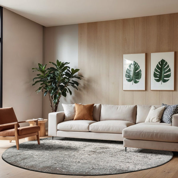 Louis de Poortere Mad Men Virgin Land Plush Abstract Area Rug for Modern Living Rooms with Layered Pile Texture Venus 9'6 x 9'6 120128