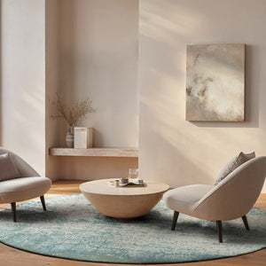 Louis de Poortere Mad Men Virgin Land Plush Abstract Area Rug for Modern Living Rooms with Layered Pile Texture Neptune 9'6 x 9'6 120129