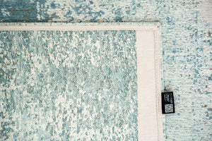 Louis De Poortere Mad Men Virgin Land - Mercury Rug: Embrace Cosmic Serenity With Eco-friendly Textures And Design Green,White,Grey,Gray 100% Pet Poly (40% Rpet) 118517-louis-de-poortere