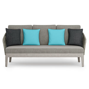 English Elm Carmel Outdoor Sofa Sand Drift - Handcrafted Acacia & Powder-Coated Aluminum, Rope Weave, Water-Resistant Cushions B136P159392