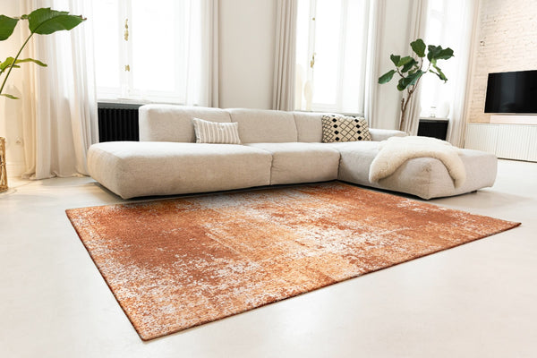 Louis De Poortere Mad Men Virgin Land - Mercury Rug: Embrace Cosmic Serenity With Eco-friendly Textures And Design Orange ,White 100% Pet Poly (40% Rpet) 117758-louis-de-poortere