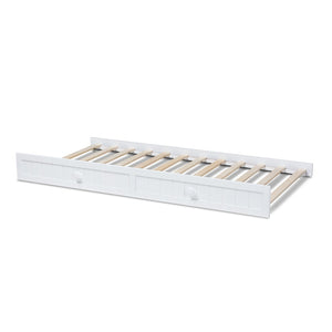 Baxton Studio Baxton Studio Neves Cottage Farmhouse White Trundle Bed - Stylish Twin Size, Easy Roll-Out Design Neves-White-Trundle