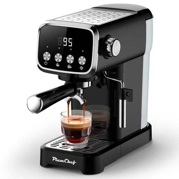 English Elm 20bar Slim Espresso Machine with Steam Wand Cup Warmer and 43oz Detachable Tank W1002P414529