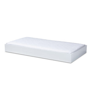Baxton Studio Baxton Studio Renata Modern White Twin Trundle Bed with Smooth Casters for Space-Saving Sleepovers Renata-White-Trundle