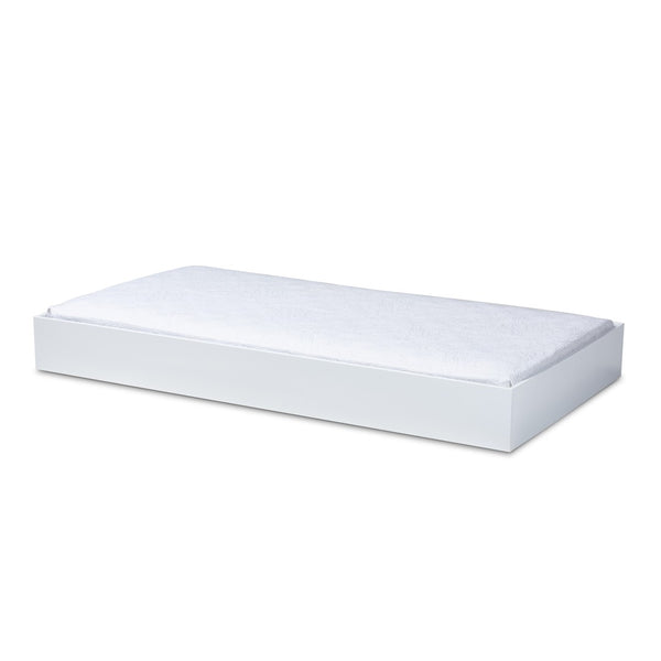 Baxton Studio Baxton Studio Renata Modern White Twin Trundle Bed with Smooth Casters for Space-Saving Sleepovers Renata-White-Trundle