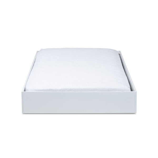 Baxton Studio Baxton Studio Renata Modern White Twin Trundle Bed with Smooth Casters for Space-Saving Sleepovers Renata-White-Trundle