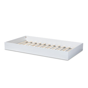 Baxton Studio Baxton Studio Renata Modern White Twin Trundle Bed with Smooth Casters for Space-Saving Sleepovers Renata-White-Trundle