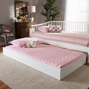 Baxton Studio Baxton Studio Renata Modern White Twin Trundle Bed with Smooth Casters for Space-Saving Sleepovers Renata-White-Trundle