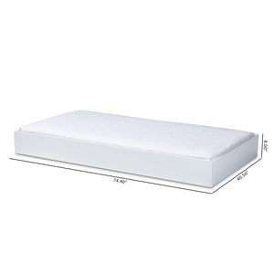 Baxton Studio Baxton Studio Renata Modern White Twin Trundle Bed with Smooth Casters for Space-Saving Sleepovers Renata-White-Trundle