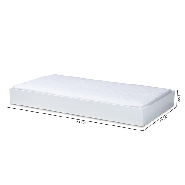 Baxton Studio Baxton Studio Renata Modern White Twin Trundle Bed with Smooth Casters for Space-Saving Sleepovers Renata-White-Trundle