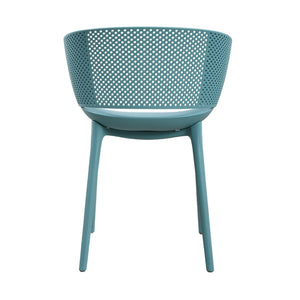 English Elm Gerald Outdoor Stackable Dining Chairs Uv Resistant Molded Plastic Patio Set of 2 Sky Blue N776P390476B