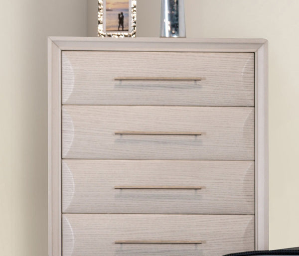 English Elm English Dovetail Chest 36"W x 55.5"H White Oak Finish Transitional 5-Drawer Felt-Lined Top Drawer B2741P372208