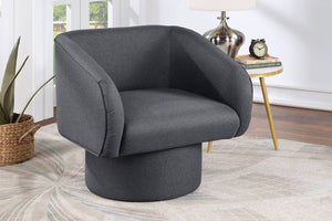 English Elm Classic Swivel Accent Chair with Linen-Like Upholstery, Modern Curved Design, Cozy Cushioning for Living Room Gray 31 L x 29 W x 20 H B011P281854