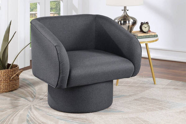 English Elm Classic Swivel Accent Chair with Linen-Like Upholstery, Modern Curved Design, Cozy Cushioning for Living Room Gray 31 L x 29 W x 20 H B011P281854