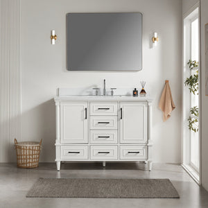 English Elm Fully Assembled 48'' Freestanding Single Bathroom Vanity With Two Handle Sets For Easy Customization W1826P308991