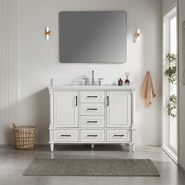 English Elm Fully Assembled 48'' Freestanding Single Bathroom Vanity With Two Handle Sets For Easy Customization W1826P308991