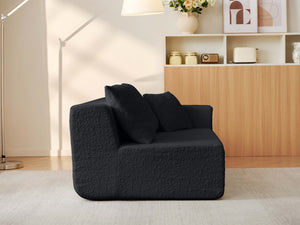 English Elm 104" Cloud Sectional Couch – Modern L-Shape Modular Sofa With Deep Seats & Easy Care Chenille Fabric W1359S00018