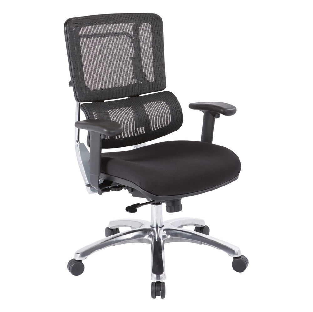 OSP Home Furnishings Vertical Mesh Back Manager Chair with Lumbar Support for Modern Home Office Use Coal 99662C-30