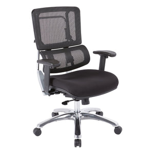 OSP Home Furnishings Vertical Mesh Back Manager Chair with Lumbar Support for Modern Home Office Use Coal 99662C-30