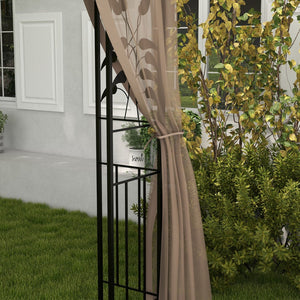 English Elm Outsunny Steel Patio Gazebo with Vented Canopy Mesh Netting and Ornate Corner Frame W2225P174220